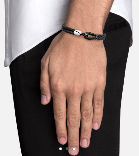 Single Trice bracelet in black Sterling Silver L