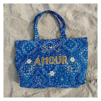 Kossiwa bag embroidered AMOUR Blue