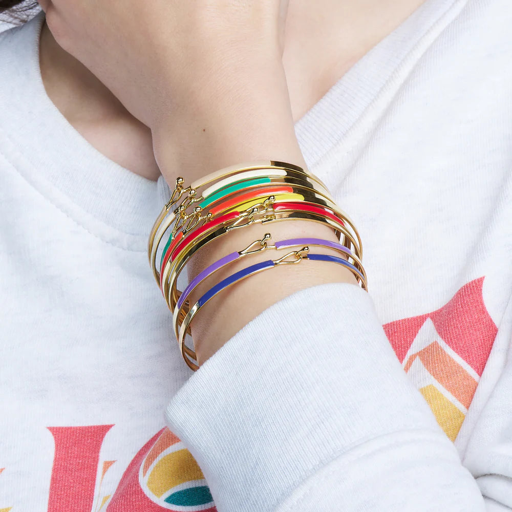 LILY lacquer bracelet with drop clasp in gilded brass