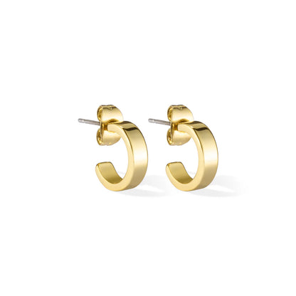 BANGLE - Small thin hoop earrings in gilded brass. Color : Light gold