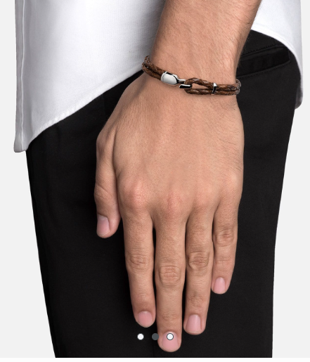 Single Trice bracelet brown in Sterling Silver M