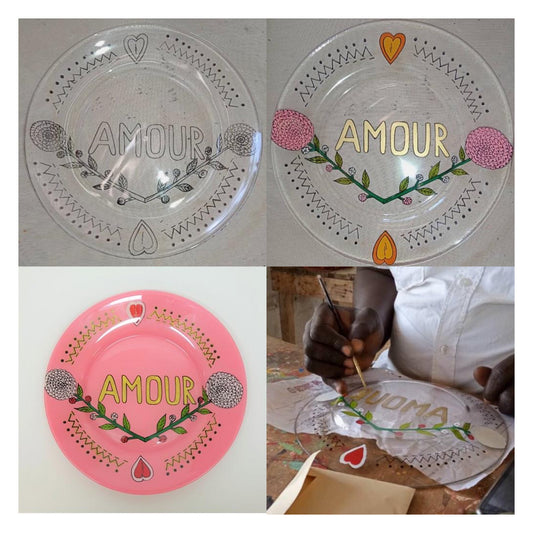 Dessert Hand painted plate - Pink BELLE VIE