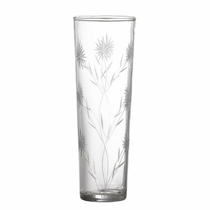 Aki Drinking Glass Clear Recycled Glass Embossed pattern
