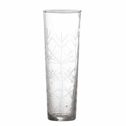 Aki Drinking Glass Clear Recycled Glass Frosted Pattern