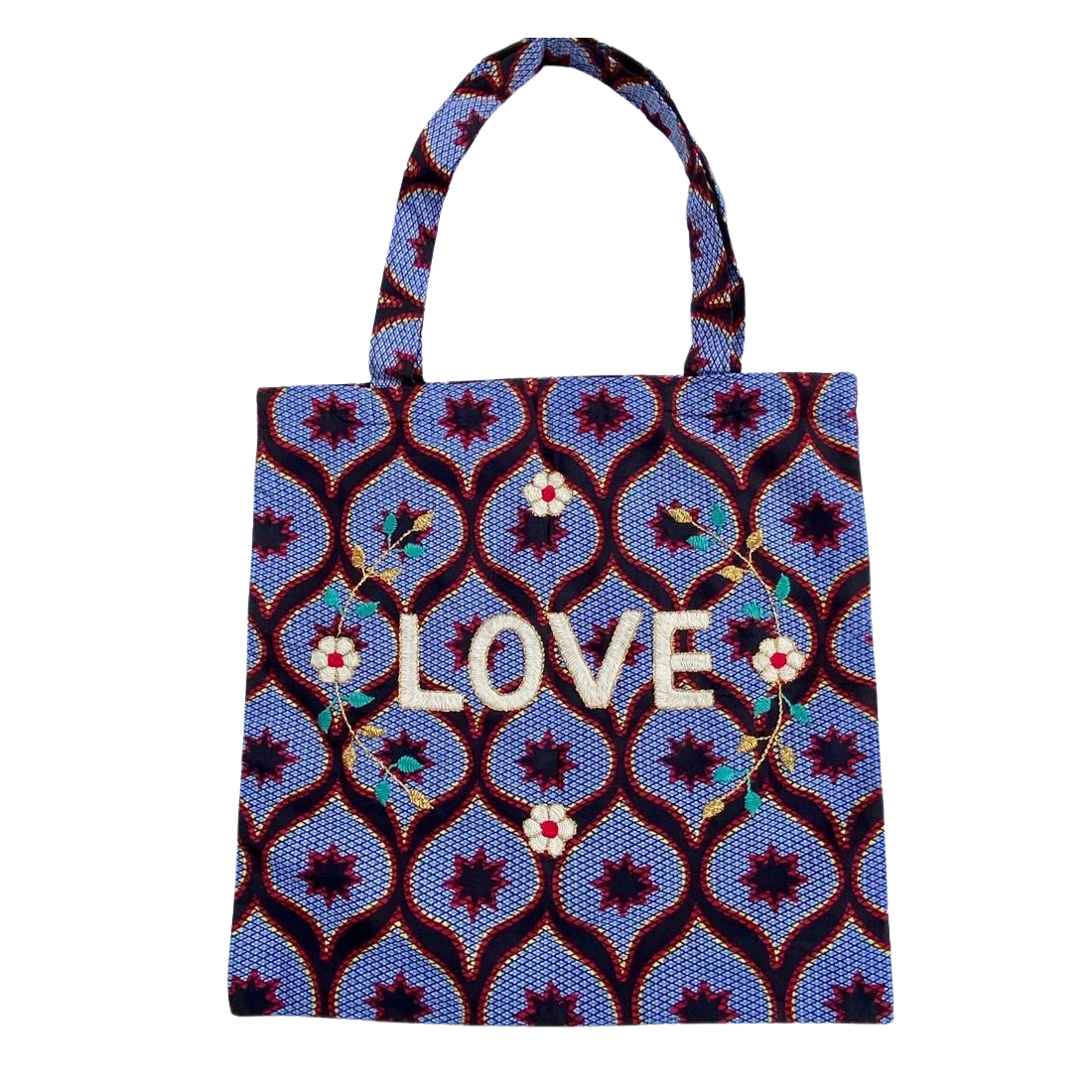Lisette embroidered wax bag LOVE