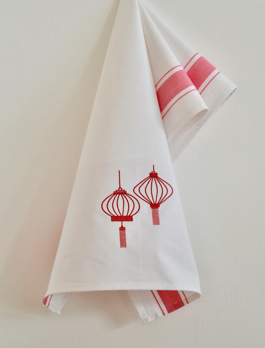 ZEST of Asia Tea towel with Red Lanterns