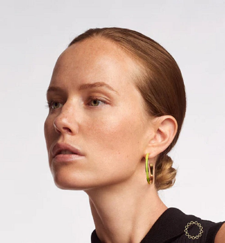 BANGLE lacquer thin hoop earrings