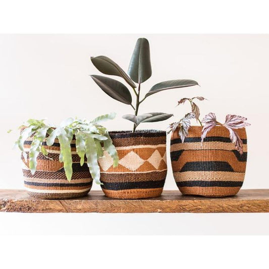 KADI: Geometric Natural and Black Baskets Set