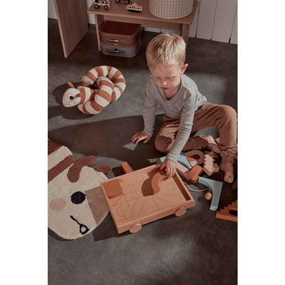 Wooden Rainbow Wagon & Blocks