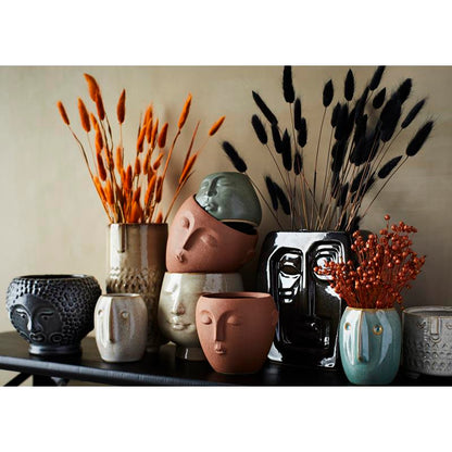 Face Flower Pot White